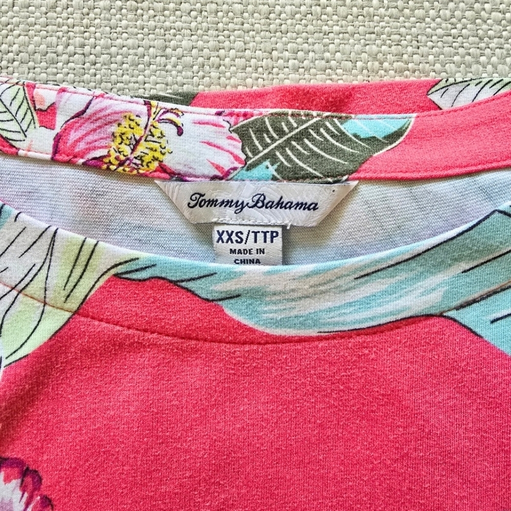 Tommy Bahama Maria Mambo Shift Dress XXS Coral Tropical Beach - Picture 5 of 6